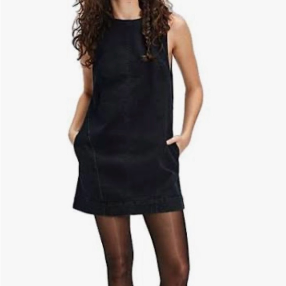 Free People Kai Shift Dress-Anthracite, NWT